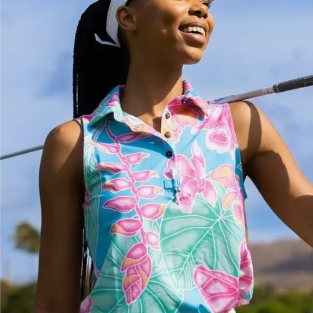 Kenny Flowers The Maui golf collared tank top